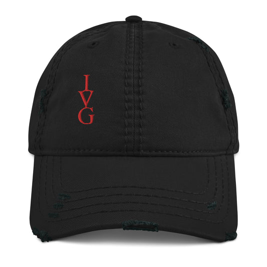 Invigorated Red Logo Distressed Dad Hat